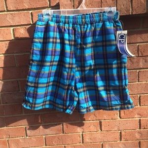 Vintage Boy's Blue Plaid Swim Trunks Board Shorts